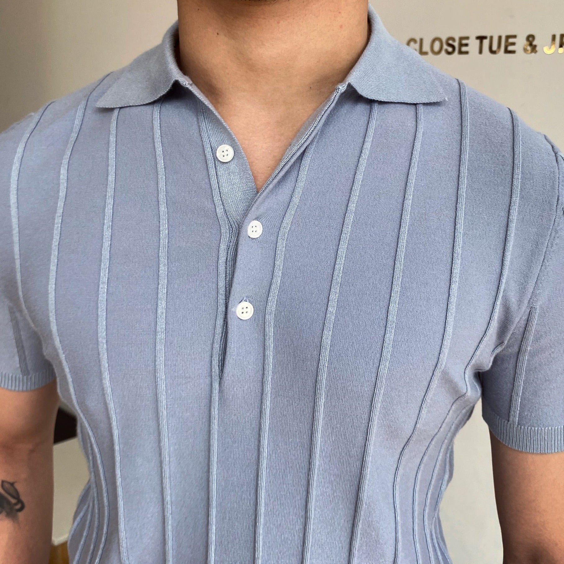 OLD MONEY Striped Polo Shirt